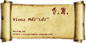 Viosz Máté névjegykártya